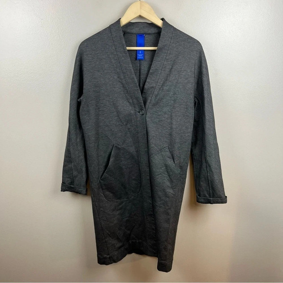 Kit & Ace Long Line Cardigan Sweater Jacket Womens Small Gray Travel Work Career - Picture 1 of 10